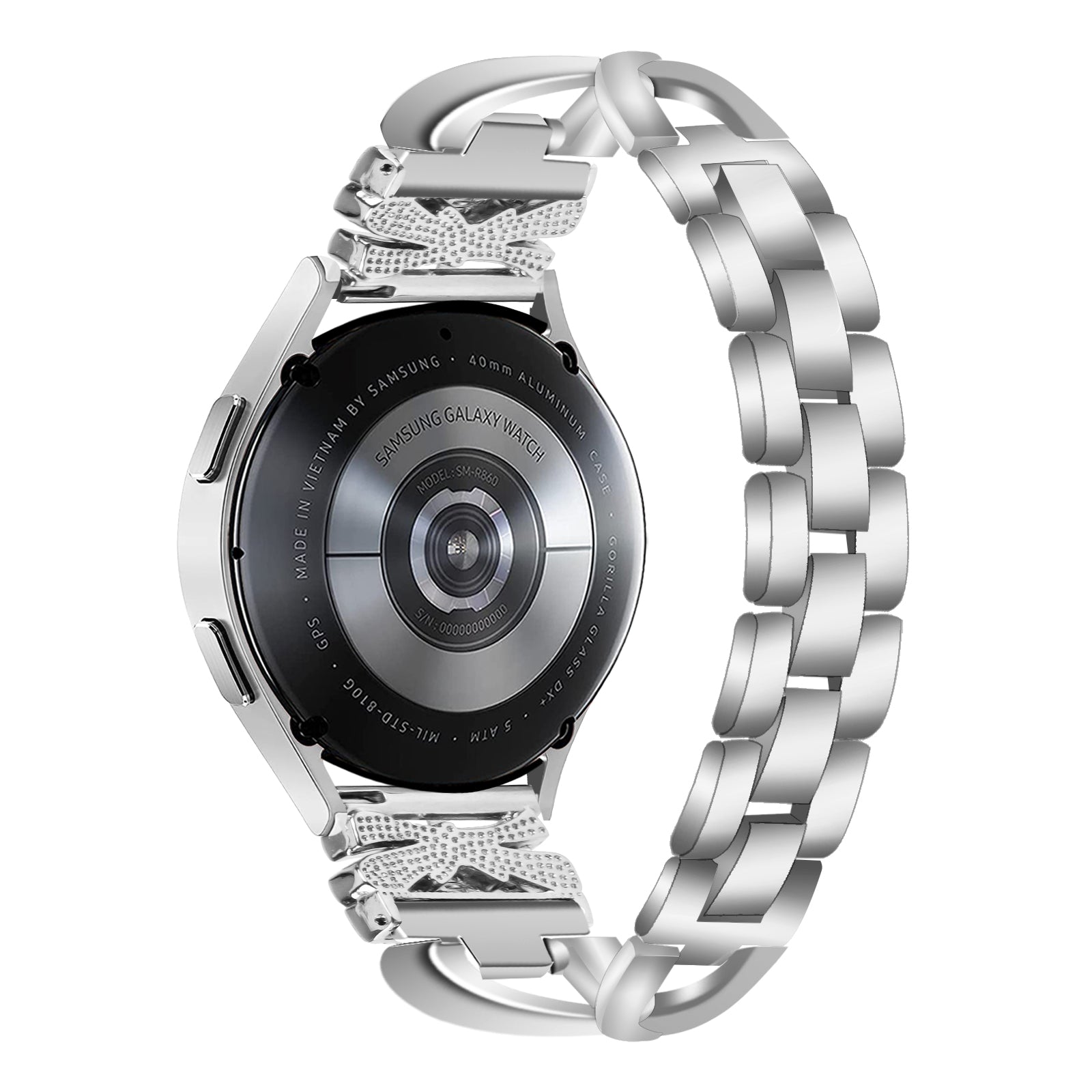 For Samsung Galaxy Watch4 40 44mm Watch4 Classic 42 46mm Watch 5 40 44mm Zinc Alloy Watchband 20mm Rhinestones Crown X-Shape Watch Strap For Samsung Galaxy Watch4 40 44mm Watch4 Classic 42 46mm Watch 5 40 44mm Zinc Alloy Watchband 20mm Rhinestones Crown X-Shape Watch Strap